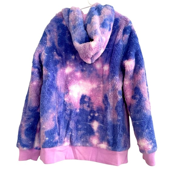 Lands' End Kids purple Reversible Sherpa Fleece Hoodie Full Zip Girls XXL 16/18 - Picture 6 of 9